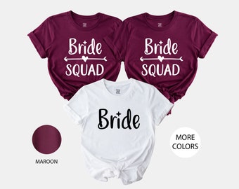 Camicia della squadra della sposa, maglietta JGA, camicie per addio al nubilato, Junggesellinnenabschy Frau, Hochzeit Geschenk, maglietta del gruppo di addio al nubilato favore della squadra della sposa