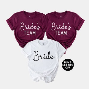 Chemises EVJF, T-shirt de l'équipe de la mariée, T-shirt EVJF, Tribu de l'équipe Bride Squad, Cadeaux de proposition de demoiselle d'honneur, Mariage image 2