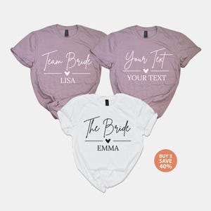 Bachelorette Party Shirts, Bride Gift, JGA T-Shirts, Team Bride Shirt, Personalized Hen Night Party T-Shirts, Bridal Party Shirts