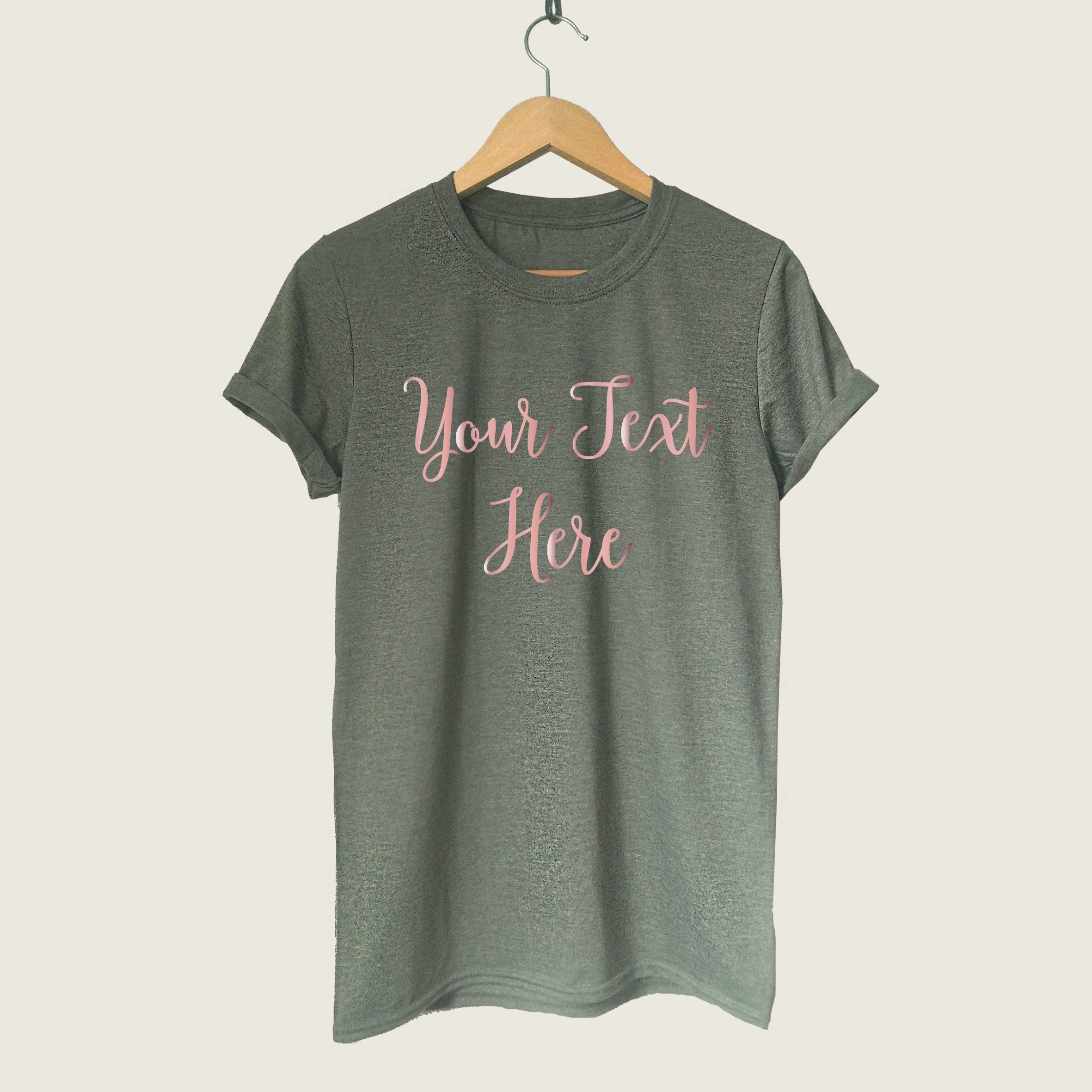 Custom Shirts With Rose Gold Text Personalized Gift For Her Etsy