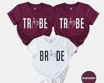 Funny Bachelorette Party Shirts, Group Bride Tribe T-Shirts, Jga Womens' Outfit, Evjf Tee Shirts, Wedding Gift for Bride Crew, Team Bride