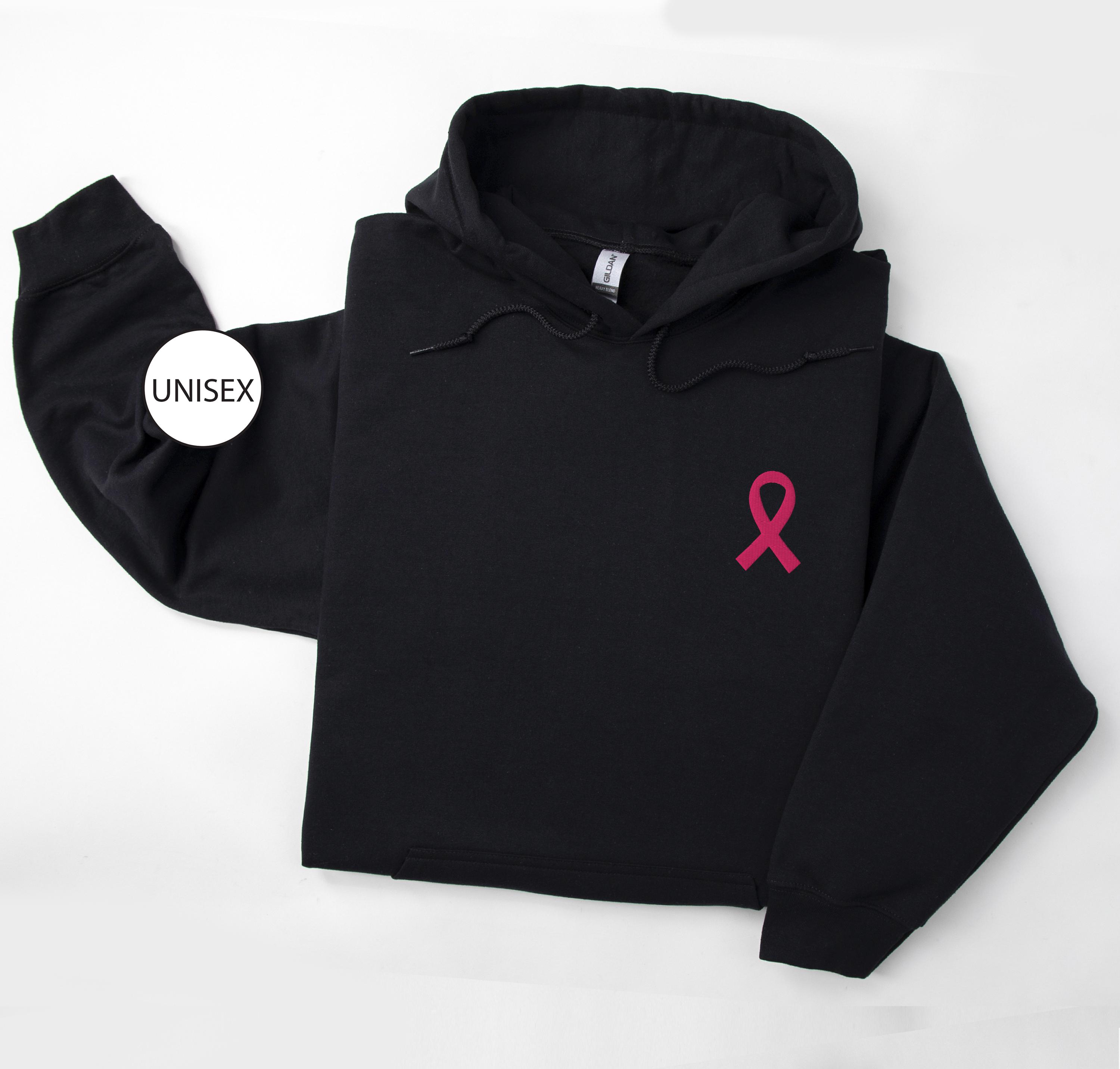 Embroidered Pink Ribbon Hoodie: Breast Cancer Awareness Gift - Etsy