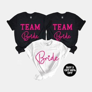 Junggesellinnenabschied Shirts, Team Braut TShirt, Henne Team Braut T-Shirt, Brautjungfern Vorschlag, Hochzeitsgeschenk, Neon Pink Junggesellinnenabschied