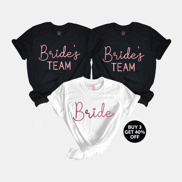 Team Bride Shirt, JGA Bachelorette Party TShirt, Junggesellinnenabschy T Shirt, Addio Al Nubilato, Rose Gold Wedding, Bride To Be Gift