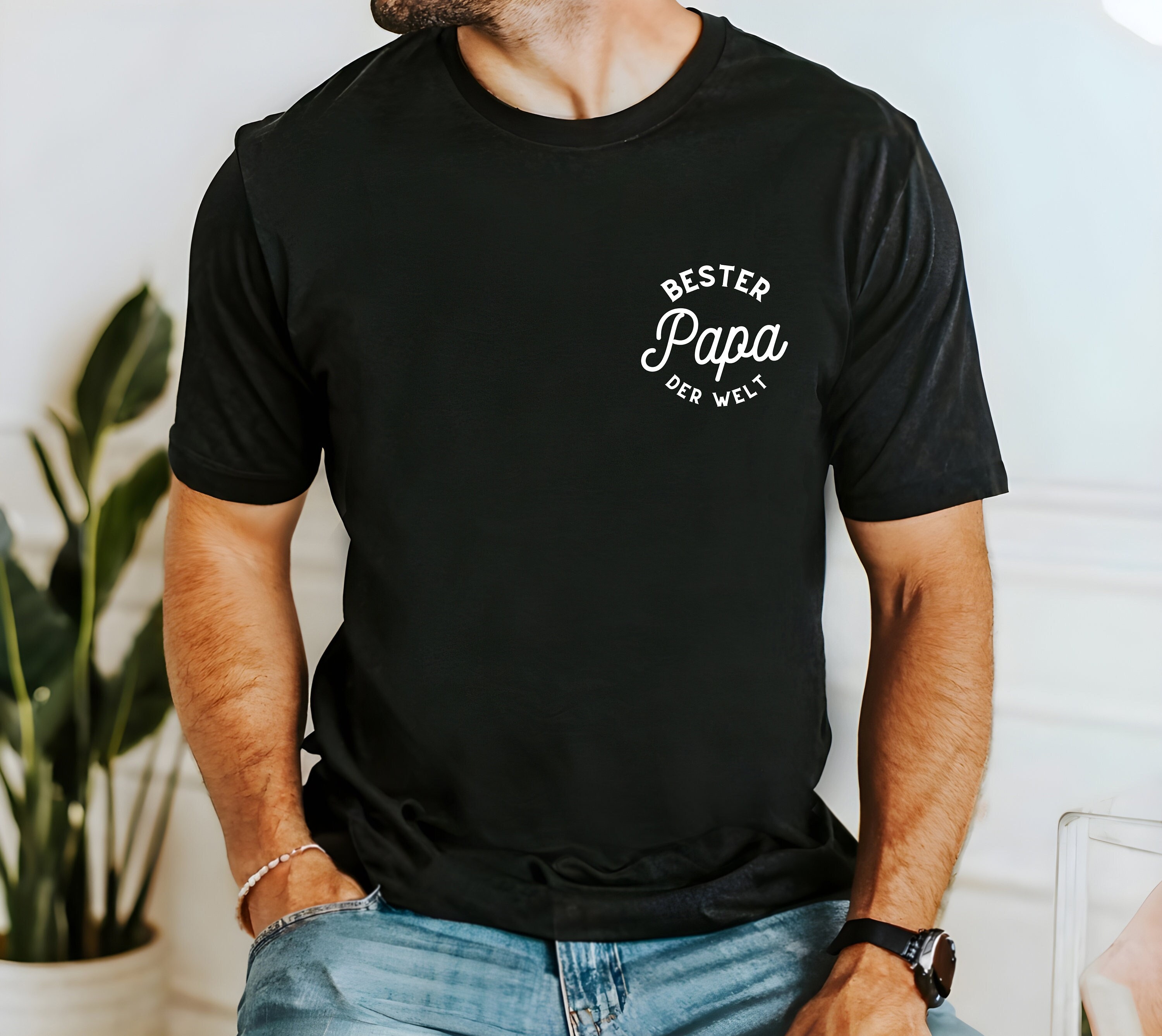 Personalisiertes Papa-T-Shirt „Papa Since“ – Vatertagsgeschenk In Vielen Größen