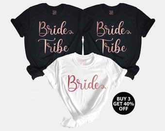 Bride Tribe Shirts: Rose Gold Bachelorette Party T-Shirts