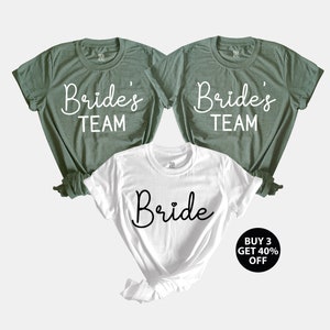 Junggesellinnen-Party-Shirts, Team-T-Shirt der Braut, Team Bride Squad Tribe Junggesellinnen-Party-T-Shirt, Brautjungfern-Antragsgeschenke, Hochzeit Bild 1