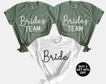 Junggesellinnen-Party-Shirts, Team-T-Shirt der Braut, Team Bride Squad Tribe Junggesellinnen-Party-T-Shirt, Brautjungfern-Antragsgeschenke, Hochzeit