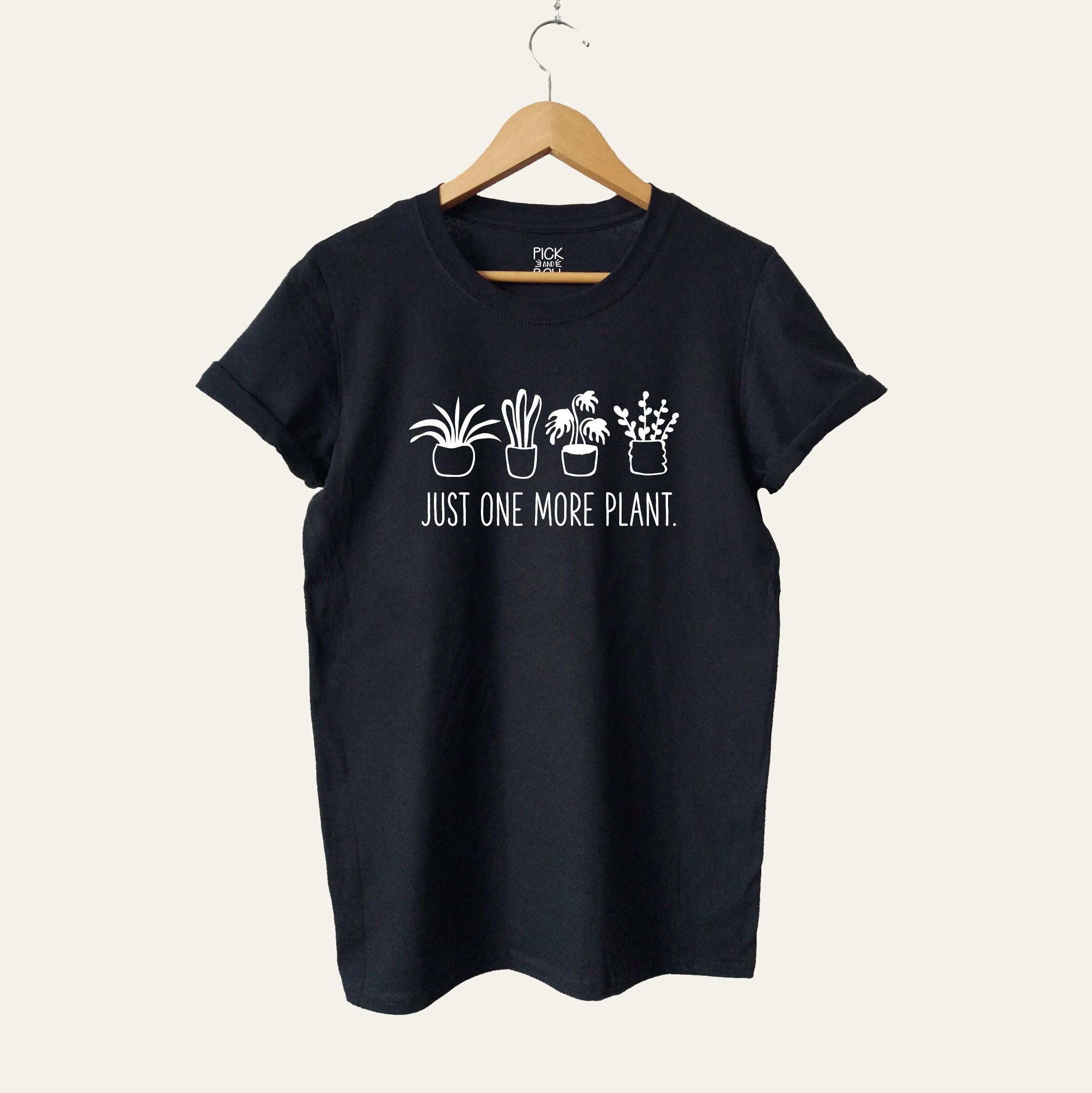 Discover Plant Shirt for Plantaholic with Quote Just One More Plant, Flower T Shirt, Gardening Gift for Her, Plant Lady Mom Slogan Graphic Tee