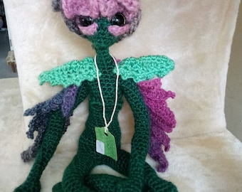 Rose pixie,  crochet ,Amigurumi, handmade to order garden pixies