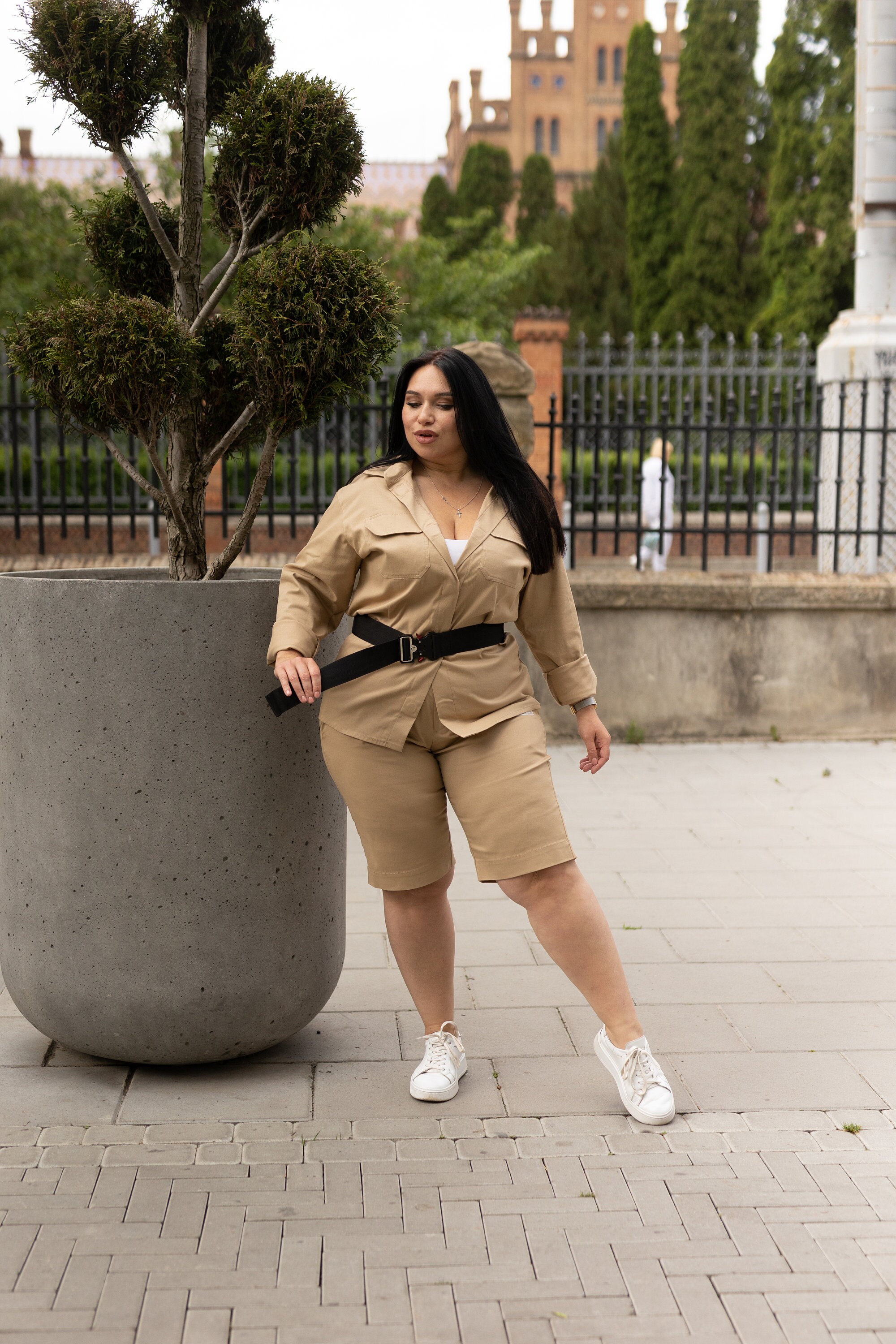 westside beige dress Buy LOV Beige Striped Cotton-Blend Shirt Dress with Belt from Westside main image 1