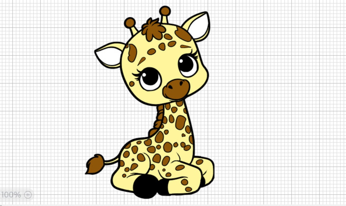 Cute Giraffe SVG Baby Giraffe Outline Cricut Silhouette Cut File Cute ...