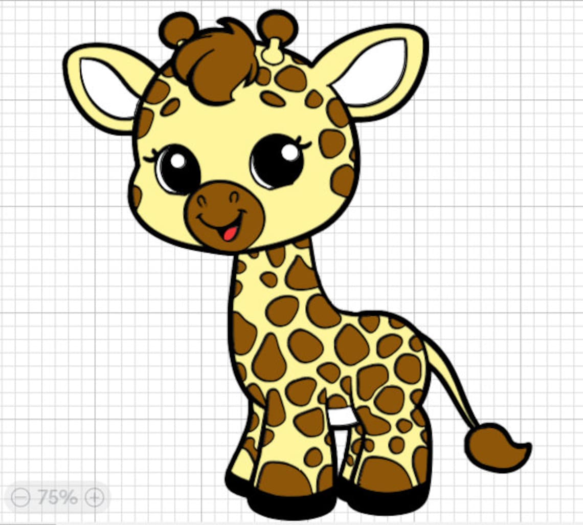 Cute Giraffe SVG Baby Giraffe Outline Cricut Silhouette Cut File Cute ...