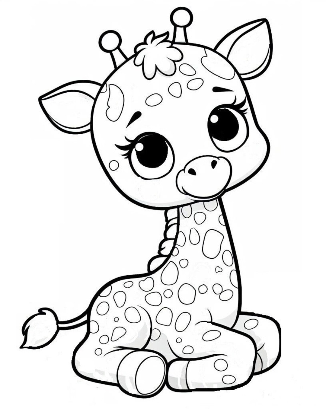 Cute Giraffe SVG Baby Giraffe Outline Cricut Silhouette Cut File Cute ...