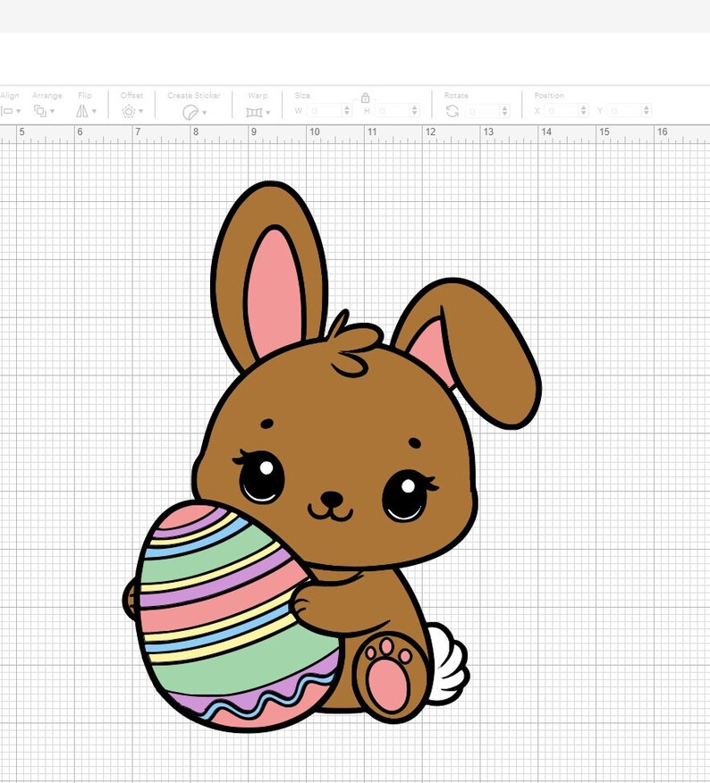 Easter Bunny With Egg SVG Cute Bunny Outline SVG Cricut Silhouette Cut ...