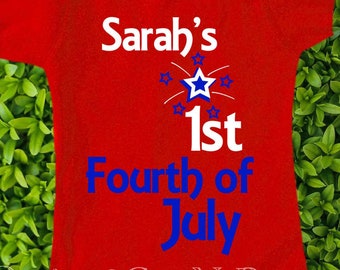 1st 4th of July, First Fourth of July, Outfit, My 1st 4th of July, 1st 4th of July Bodysuit, Baby’s 1st 4th, Personalized, Baby Shirt, Tee
