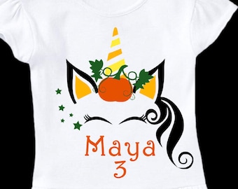Unicorn Halloween Shirt, Halloween Birthday Shirt,  Unicorn Halloween Birthday, Unicorn Outfit, Fall Birthday Shirt, Pumpkin Birthday, Girls
