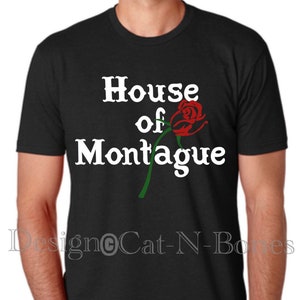 Men’s Graphic T-Shirt “House of Montague” Red T-Shirt, Mens Graphic Tees, Mens Gift, Mens Birthday Gift, Shakespeare Lovers, Theatrical Gift