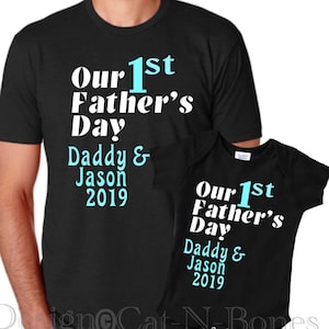 Our First Father’s Day, 1st Father’s Day, First Father’s Day Gift, Personalized, Gift For New Dad, Matching, Daddy Baby Shirts, Daddy and Me
