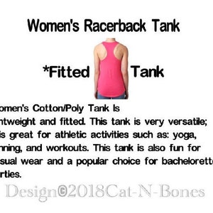 May include: A pink racerback tank top with the text "*Fitted Tank" printed on it. The tank top is lightweight and fitted, making it suitable for athletic activities such as yoga, running, and workouts. It is also a popular choice for casual wear and bachelorette parties.