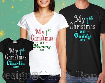 Christmas Gift, First Christmas Daddy, My First Christmas  Mommy, Personalized, Matching Family, 1st Christmas, Our First Christmas, Family