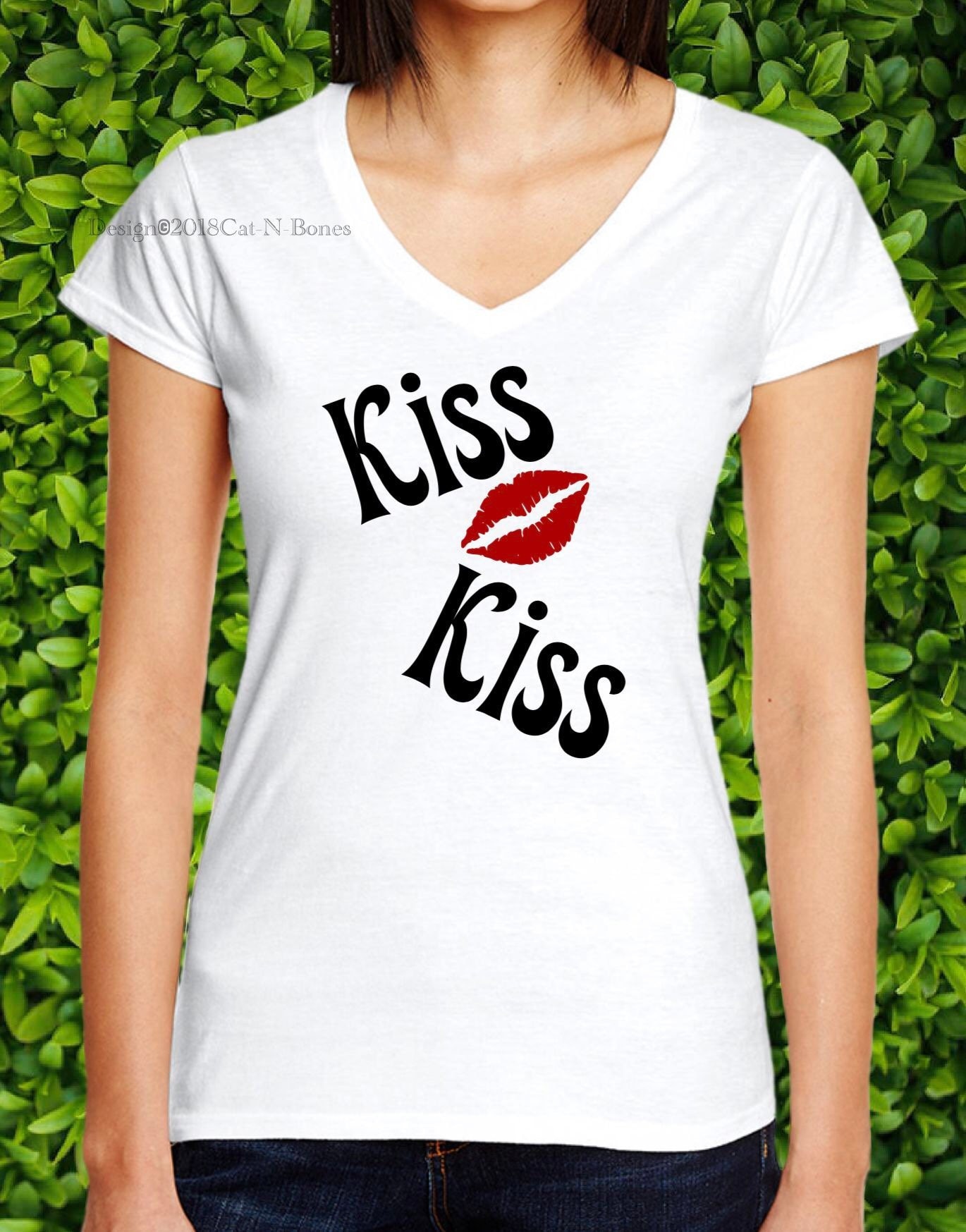 Graphic Tees for Women kiss Kiss Vneck Shirts Gifts for Etsy UK