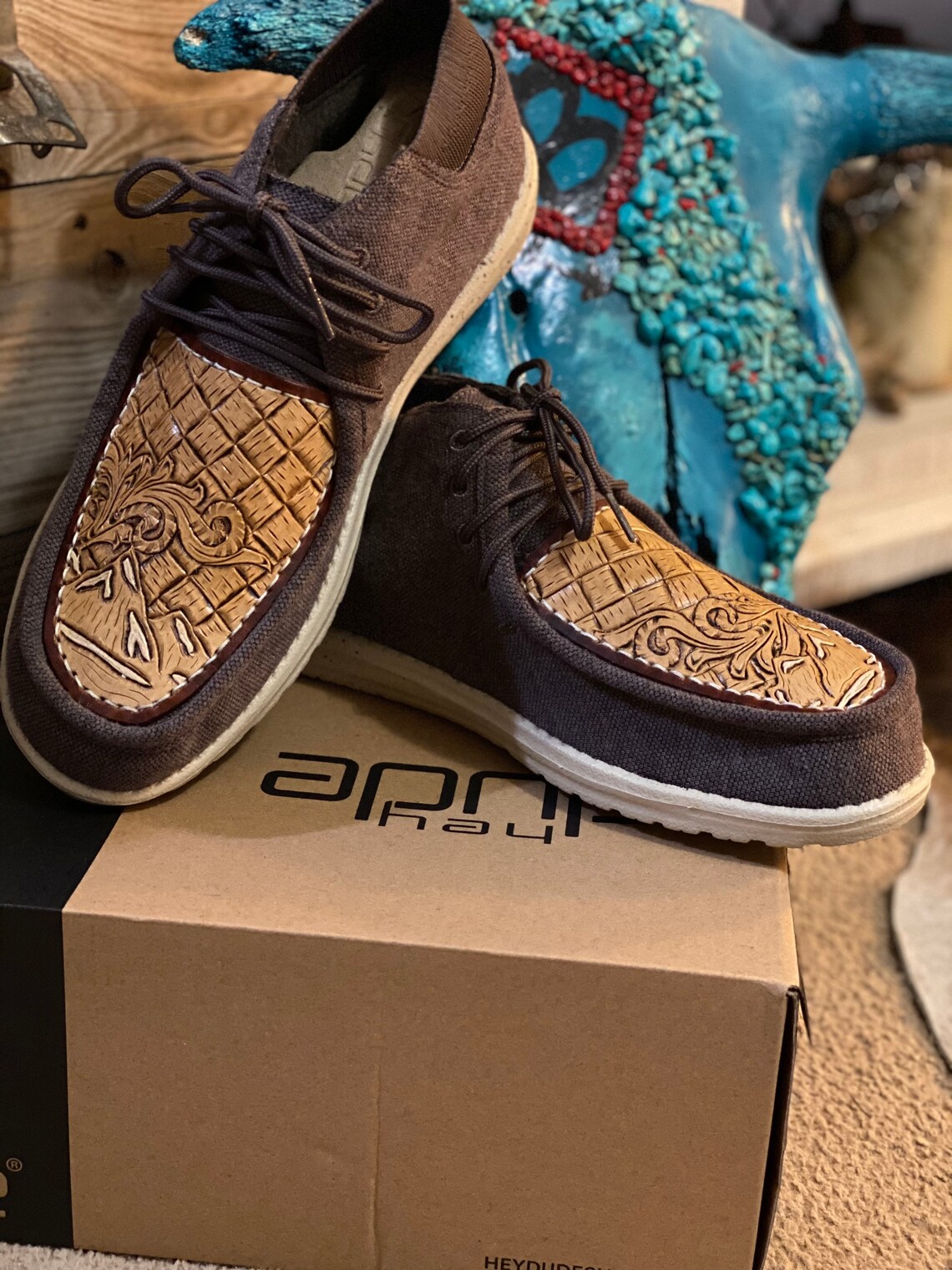 custom leather hey dudes for men