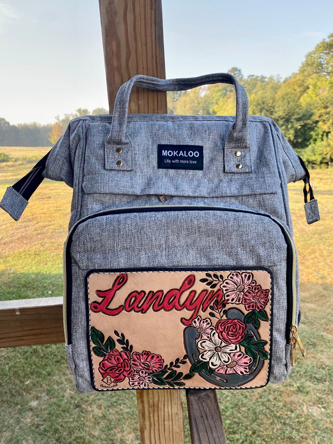 Custom Tooled Leather Diaper Bag Etsy