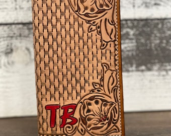 Basket-weave Leather Oilfield Tally Book Cover - Etsy