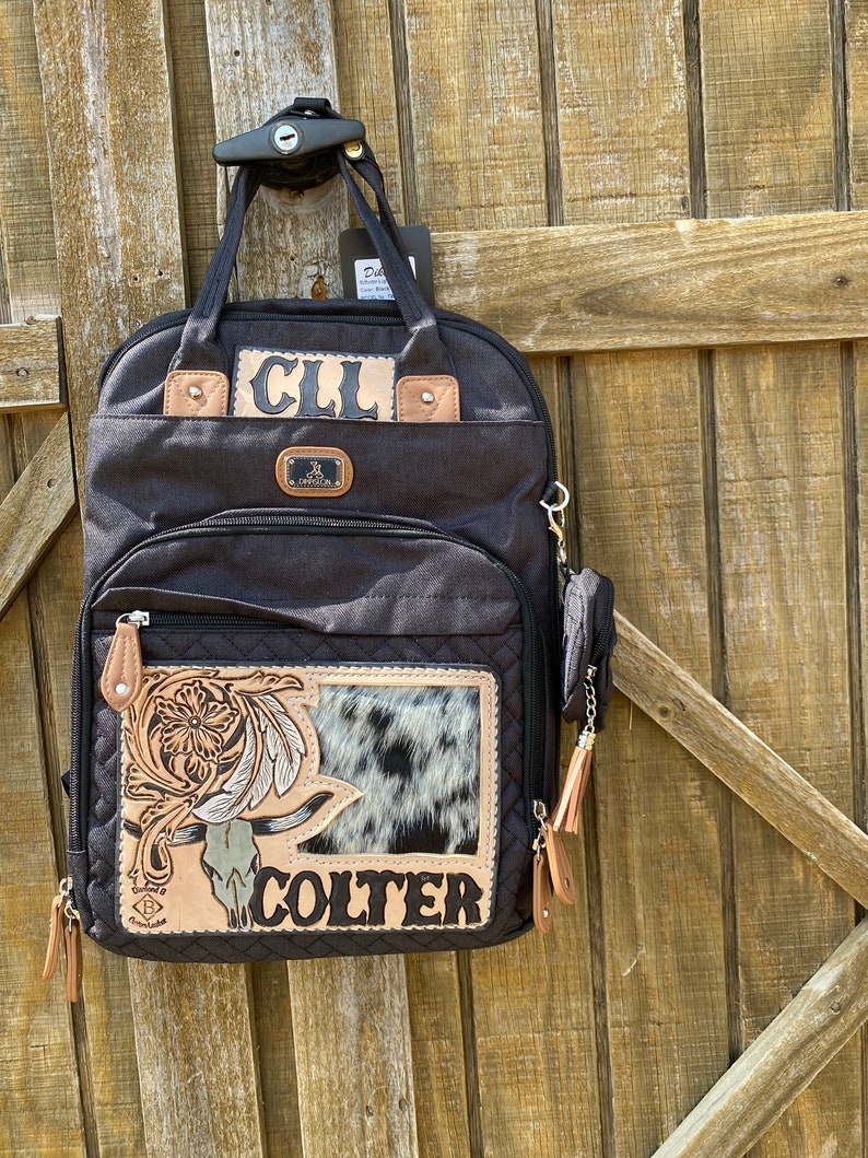 Custom Tooled Leather Diaper Bag Etsy