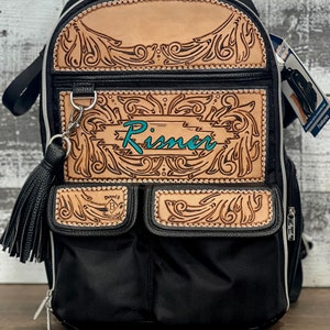 Custom Tooled Leather Itzy Ritzy Diaper Bag image 1