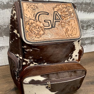 Custom Tooled Leather Hair On Hide Bag