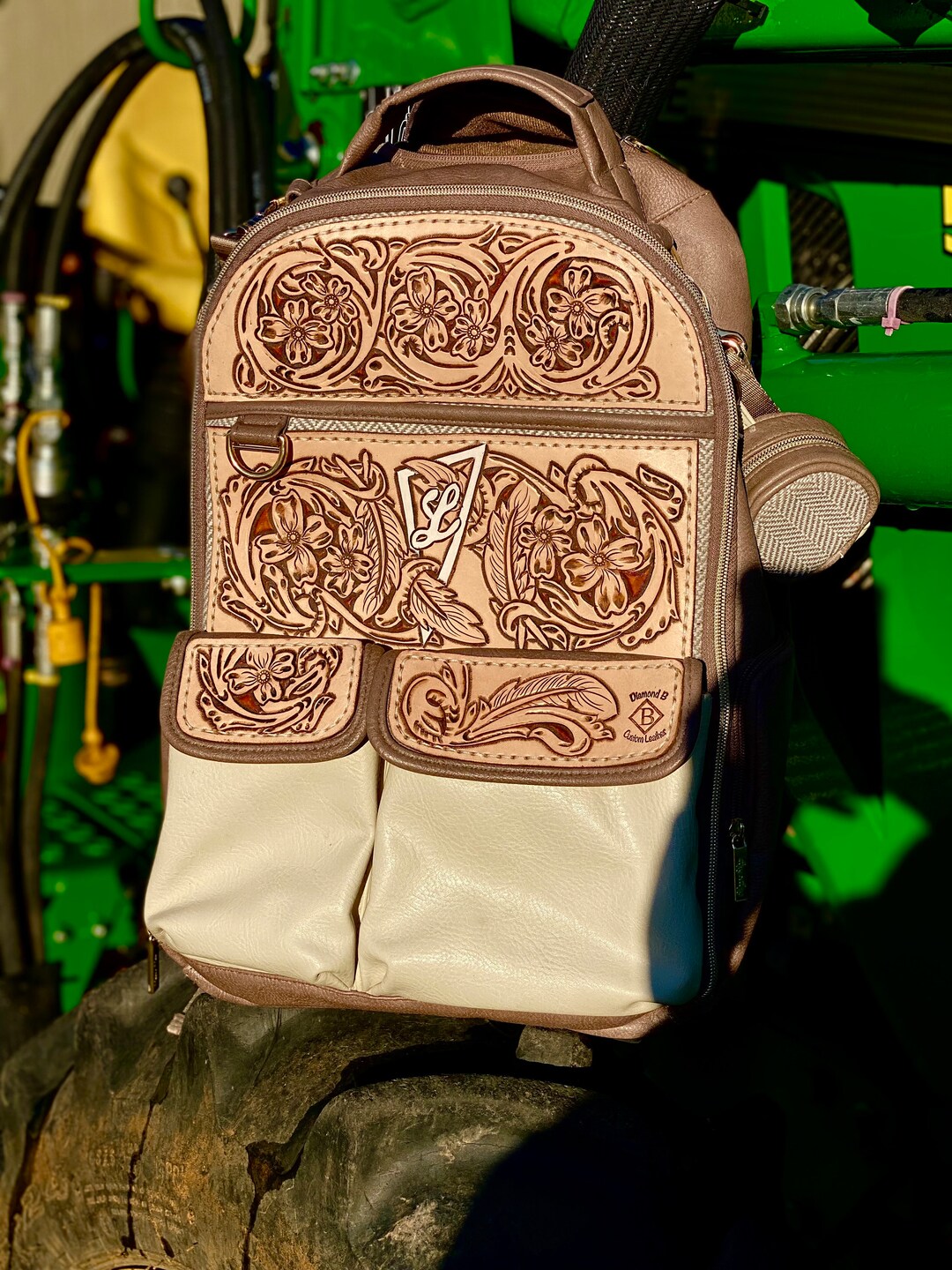 Custom Tooled Leather Itzy Ritzy Diaper Bag Etsy