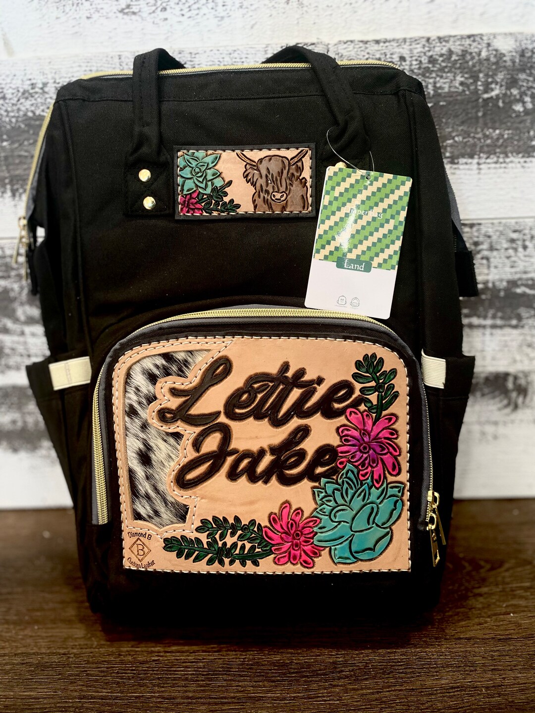 Custom Tooled Leather Diaper Bag Etsy