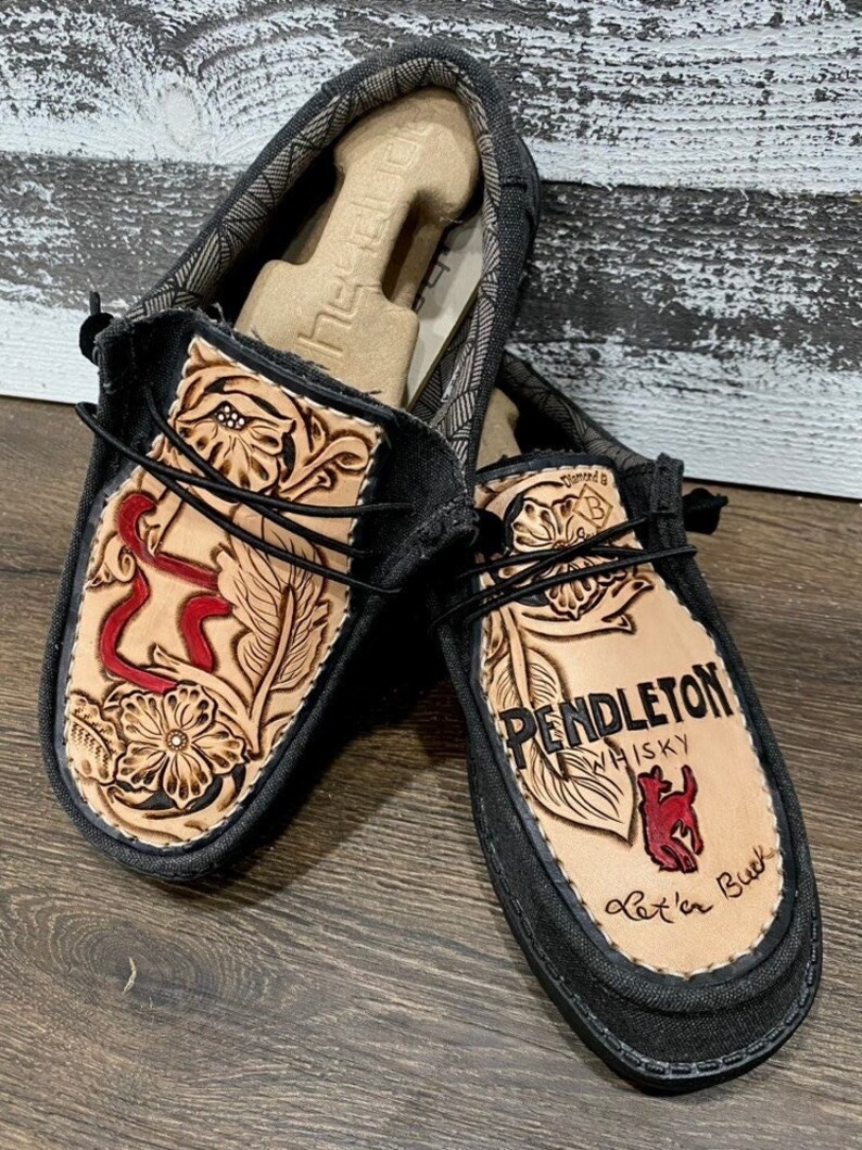 custom tooled hey dudes