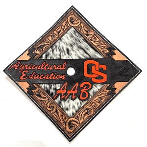 Tooled Leather Graduation Cap