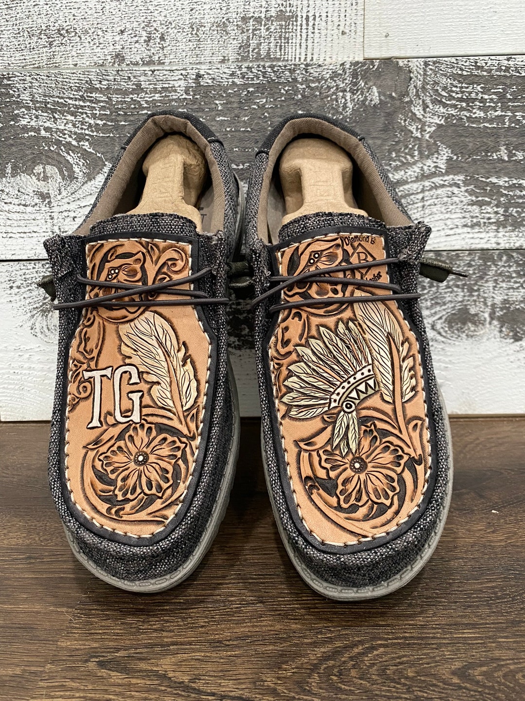 tooled leather hey dudes womens