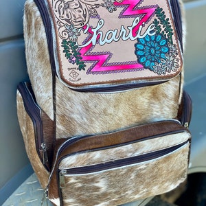 Custom Tooled Leather Hair On Hide Bag