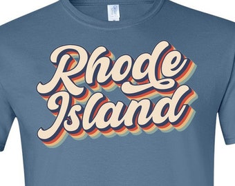 Rhode Island Shirt | Retro Rhode Island Tee | Vintage Ocean State Shirt | Coastal Pride Gift | 70s Beach Style Tee