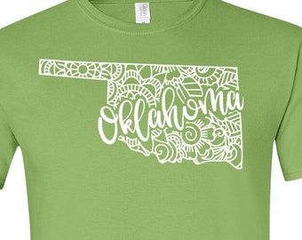 Oklahoma Shirt, Oklahoma Tshirt, Oklahoma State Shirt, Oklahoma State Map Shirt, Oklahoma Mandala, Oklahoma Gifts