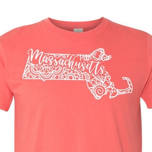 Massachusetts Shirt, Massachusetts Tshirt, Massachusetts State Shirt, State Map Shirt, Massachusetts Mandala, Massachusetts Gifts