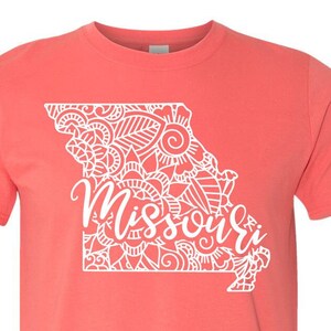 Missouri Shirt, Missouri Tshirt, Missouri State Shirt, Missouri State Map Shirt, Missouri Mandala, Missouri Gifts