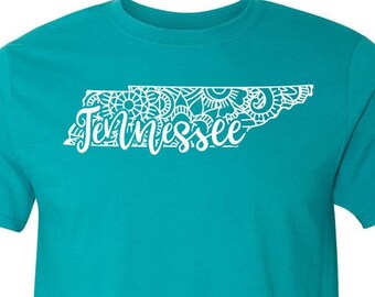 Tennessee Shirt, Tennessee Tshirt, Tennessee State Shirt, Tennessee State Map Shirt, Tennessee Mandala, Tennessee Gifts