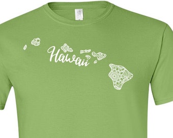 Hawaii Shirt, Hawaii Tshirt, Hawaii Travel Gifts, Hawaii State Shirt, Hawaii State Map Shirt, Hawaii Mandala, Hawaii Gifts