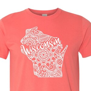 Wisconsin Shirt, Wisconsin Tshirt, Wisconsin State Shirt, Wisconsin State Map Shirt, Wisconsin Mandala, Wisconsin Gifts