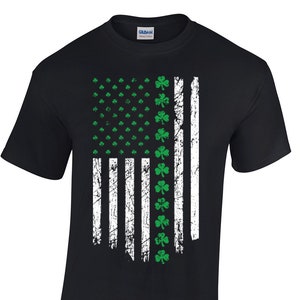 USA Flag with Shamrock / St Patrick's Day Shirt / Unisex / Irish Gift Shirt / US Flag Thin Green line Police