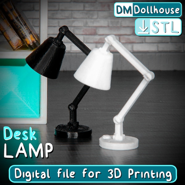 Instant Download 1:12 Scale Desk Lamp STL File for 3D Printing - Modern Miniature Dollhouse Furniture - Perfect STL for Dollhouse Interiors