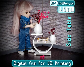 Dollhouse Shelf STL for 1:12 Miniature Side Table Furniture