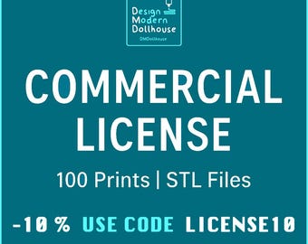 Dollhouse 1:12 STL Commercial License - 100 Prints (PDF Download)