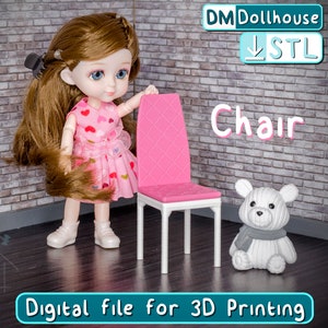 Miniature Chair 1:12 scale for Dollhouses - Digital STL File for 3D Printing - Dollhouse Miniature Furniture - STL file - Chair model